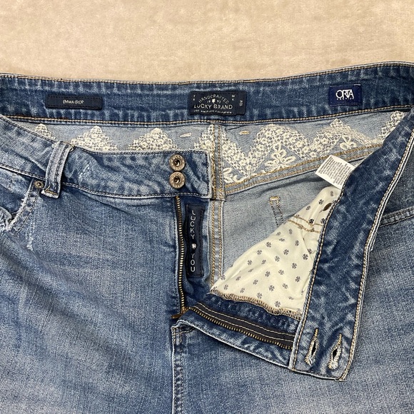 Lucky Brand Emma Crop High Rise Embroidered Denim Jeans Womens Sz 18 - Picture 9 of 12